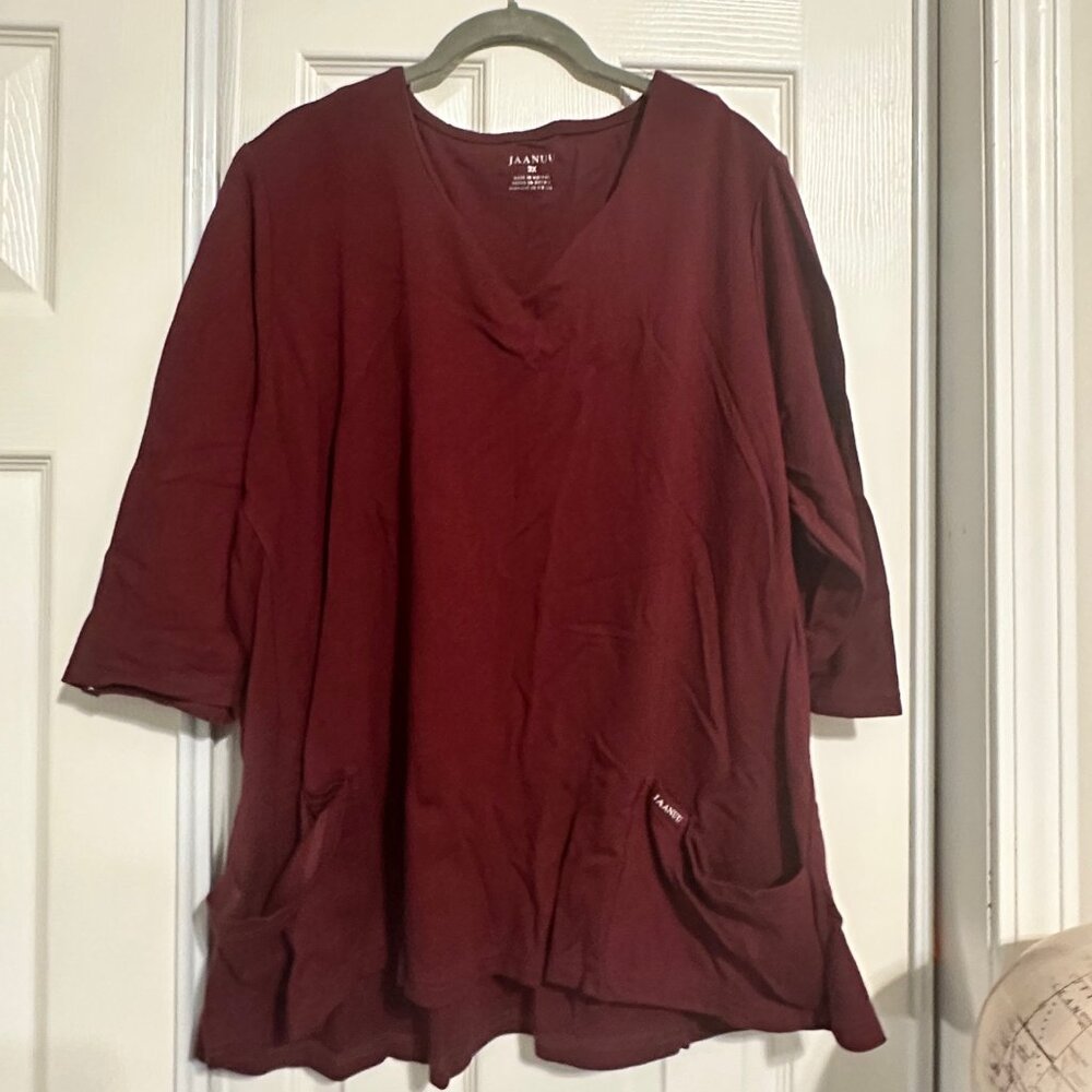 Burgundy Januu scrub top